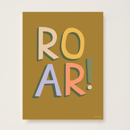 Hibou Design Roar Art Print - Olive