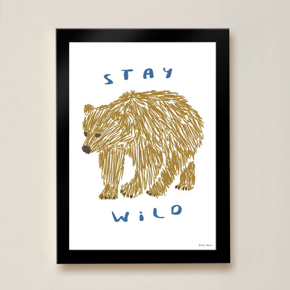 Hibou Design Stay Wild Art Print - White