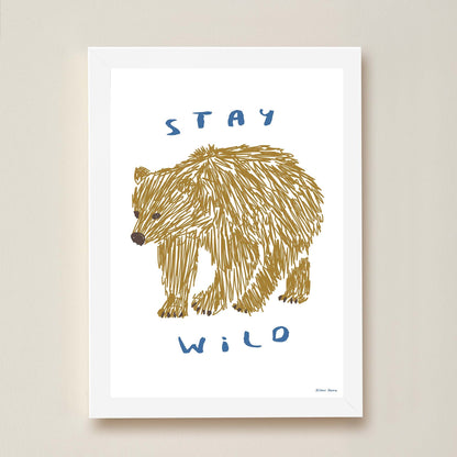 Hibou Design Stay Wild Art Print - White
