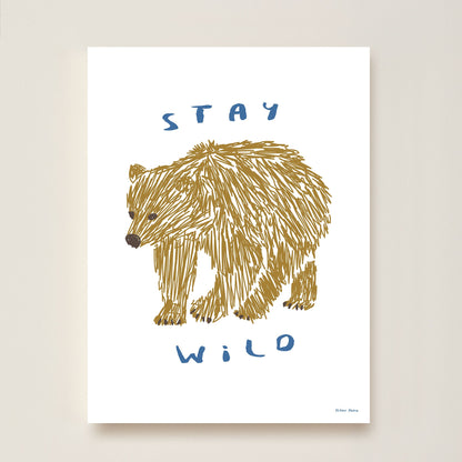 Hibou Design Stay Wild Art Print - White