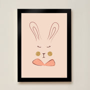 Hibou Design Sylvie Rabbit Art Print - Coral