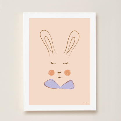 Hibou Design Sylvie Rabbit Art Print - Lilac