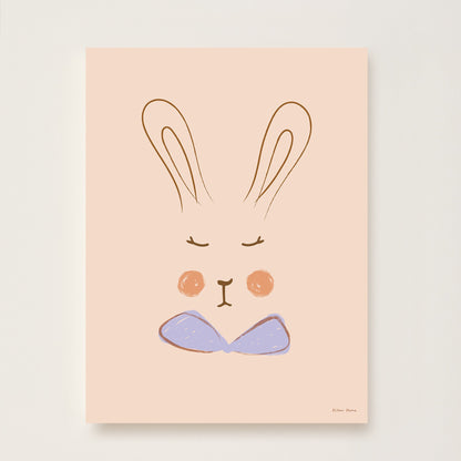 Hibou Design Sylvie Rabbit Art Print - Lilac