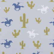 Hibou Design Cactus Cowboy Wallpaper - Grey/Blue/Green