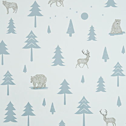 Hibou Design Into the Wild Wallpaper - Grey/Storm Green