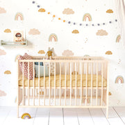 Hibou Design Rainbows Wallpaper - Mustard/Rose