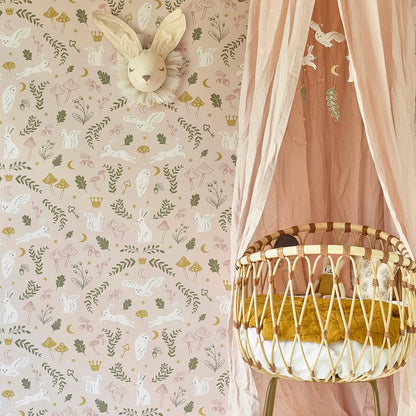 Hibou Design Woodland Wonders Wallpaper - Dusty Pink/Olive