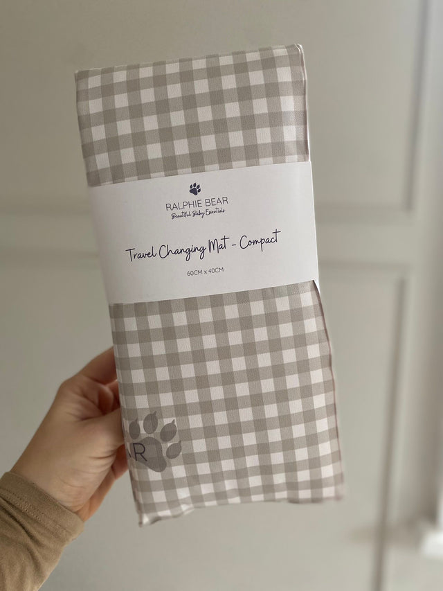 Ralphie Bear Baby Changing Compact Travel Mat - Gingham