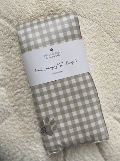Ralphie Bear Baby Changing Compact Travel Mat - Gingham