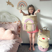 Bellybambino Pink Tassel Rainbow Basket - Large