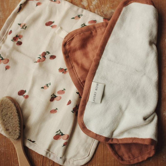Avery Row Organic Baby & Toddler Washcloths  - Peaches (2Pk)