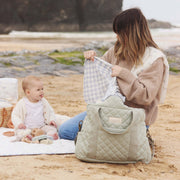 Avery Row Baby Changing Bag With Clips - Sage