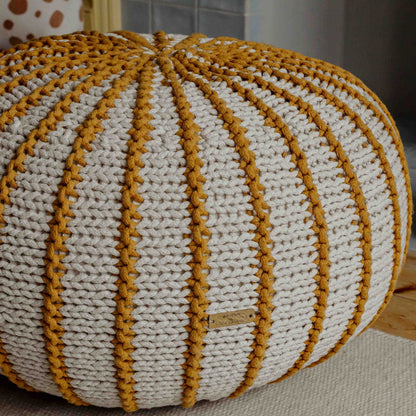 Zuri House Knitted Pouffe Ziggy - Mustard