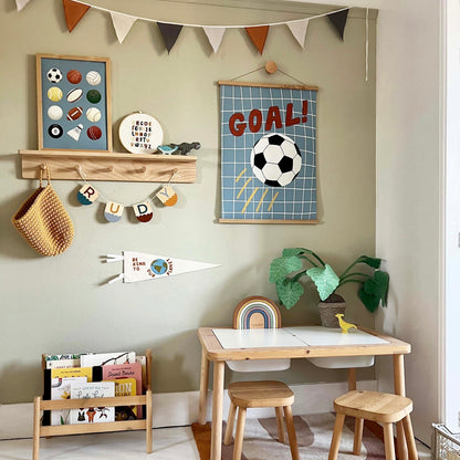 Kid of the Village Goal Fine Art Print - Blue