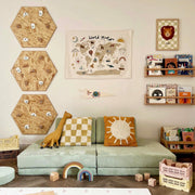 Kid of the Village World Map Wall Hanging Beige - Large