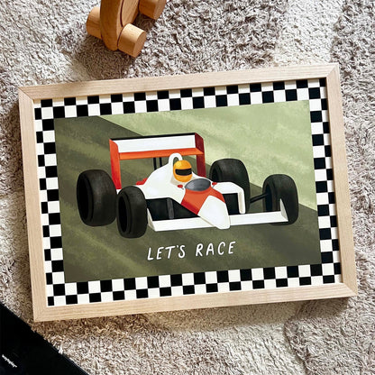 Kid of the Village Let's Race Fine Art Print