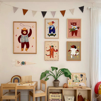 Kid of the Village Footie Pup Fine Art Print - White