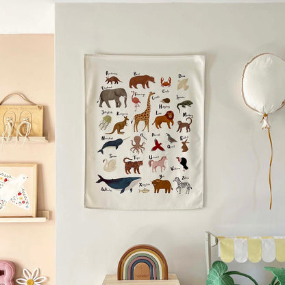 Kid Of The Village Animal Alphabet Wall Hanging