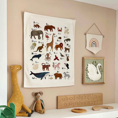 Kid Of The Village Animal Alphabet Wall Hanging