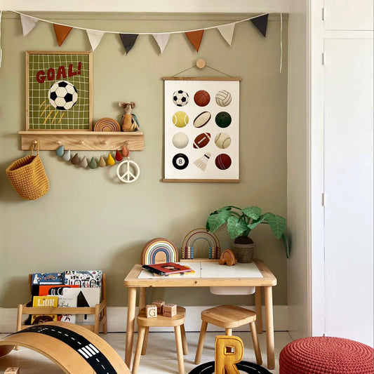 Kid Of The Village Sports Balls Fine Art Print - White