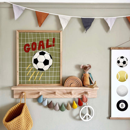 Kid Of The Village Goal Fine Art Print - Green