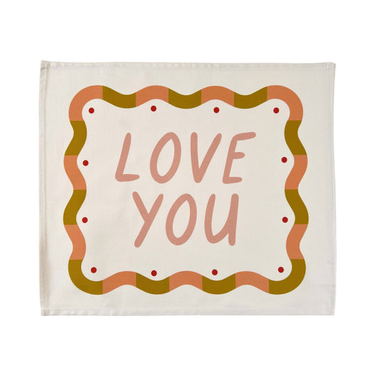 Kid Of The Village Love You Banner - Pink