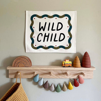 Kid Of The Village Wild Child Banner - Black