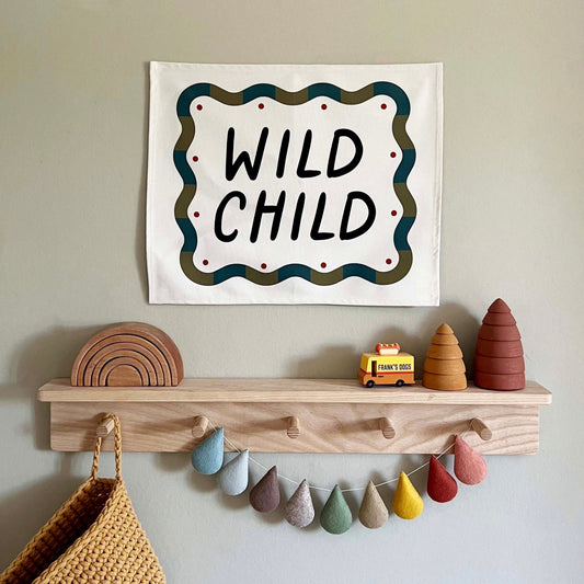Kid Of The Village Wild Child Banner - Black