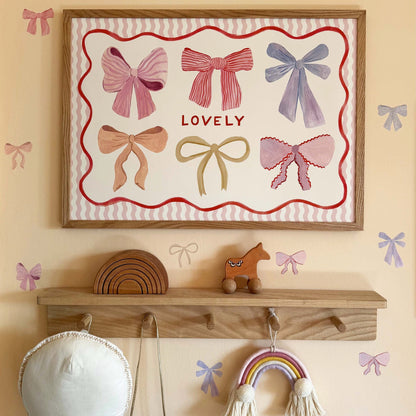 Kid of the Village Lovely Bows Fine Art Print - Pink