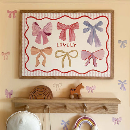 Kid of the Village Lovely Bows Fine Art Print - Pink