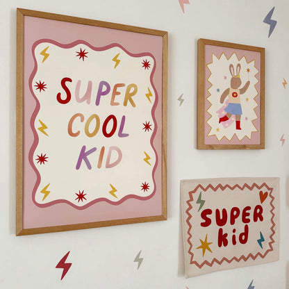 Kid of the Village Super Cool Kid Fine Art Print - Pink