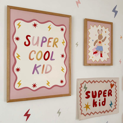 Kid of the Village Super Cool Kid Fine Art Print - Pink