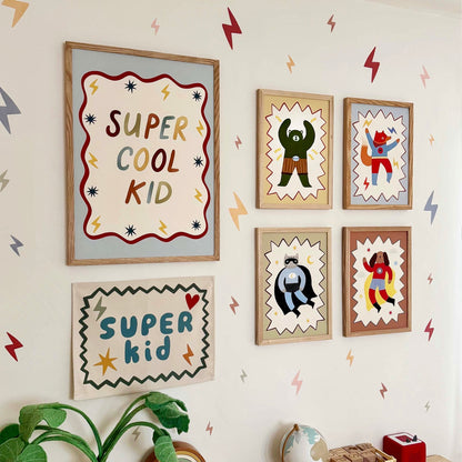 Kid of the Village Super Cool Kid Fine Art Print - Blue
