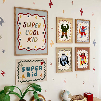 Kid of the Village Super Cool Kid Fine Art Print - Blue
