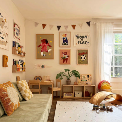 Kid of the Village Footie Pup Fine Art Print - Red Stripe