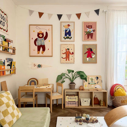 Kid of the Village Footie Pup Fine Art Print - Red