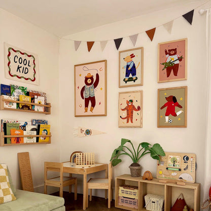 Kid of the Village Footie Pup Fine Art Print - Red