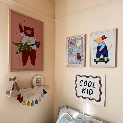 Kid of the Village Rock 'N' Roll Bear Fine Art Print