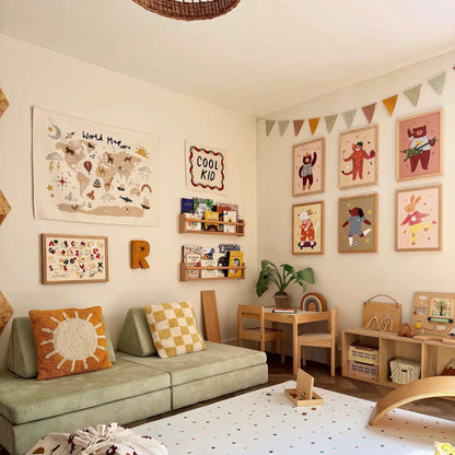 Kid of the Village Footie Pup Fine Art Print - Blue