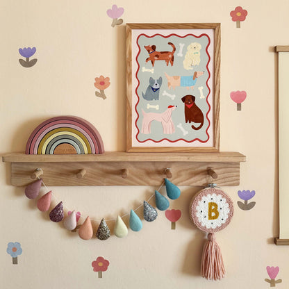 Kid of the Village Dogs Fine Art Print - Sage, Pink