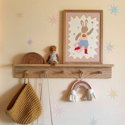 Kid of the Village Star Bunny Superhero Fine Art Print