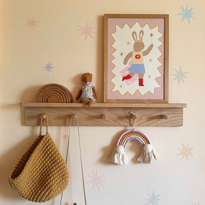 Kid of the Village Star Bunny Superhero Fine Art Print