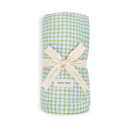 Avery Row Quilted Cotbed Bedspread - Greenhouse Gingham