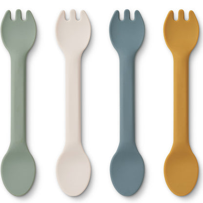Liewood Jan 2 In 1 Cutlery 4-Pack - Faune Green Multi Mix
