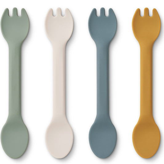 Liewood Jan 2 In 1 Cutlery 4-Pack - Faune Green Multi Mix