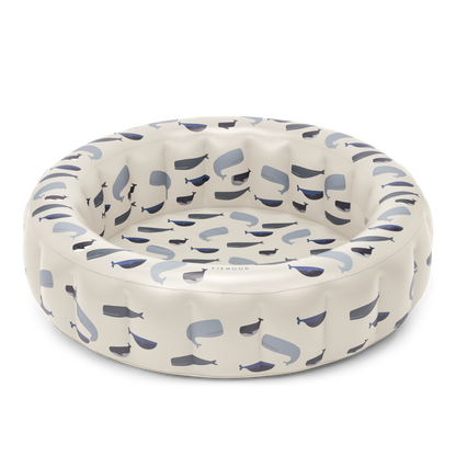 Liewood Jeanette Paddling Pool 140cm - Whales/Cloud Blue
