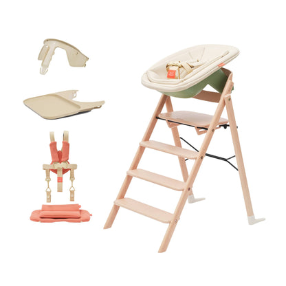 KAOS Klapp Beech High Chair Complete Bundle