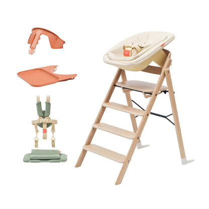 KAOS Klapp Oak High Chair Complete Bundle