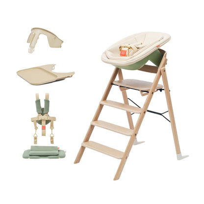 KAOS Klapp Oak High Chair Complete Bundle