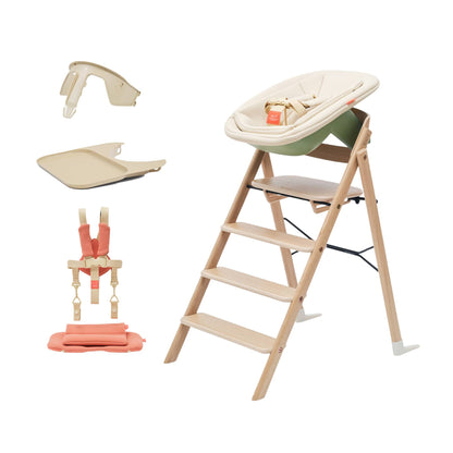 KAOS Klapp Oak High Chair Complete Bundle